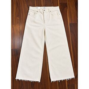 Citizens of Humanity Lyra Crop Wide Leg Jeans Size 33 Almondette Cream NWT